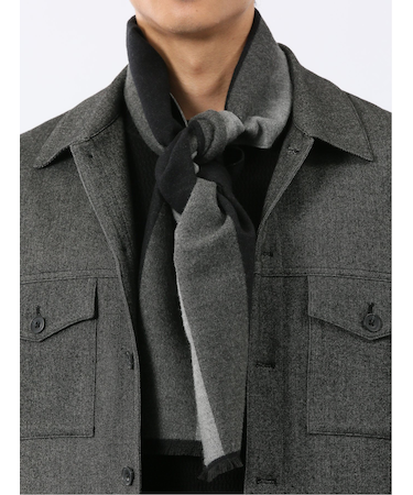 ジャガード ストライプ柄マフラー