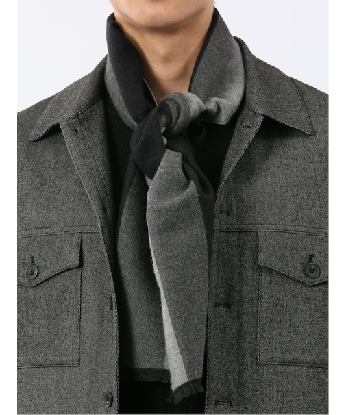 ジャガード ストライプ柄マフラー