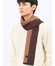 ジャガード ストライプ柄マフラー