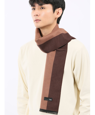 ジャガード ストライプ柄マフラー