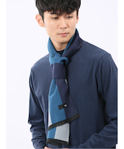 ジャガード ストライプ柄マフラー