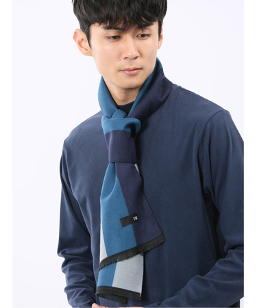 ジャガード ストライプ柄マフラー