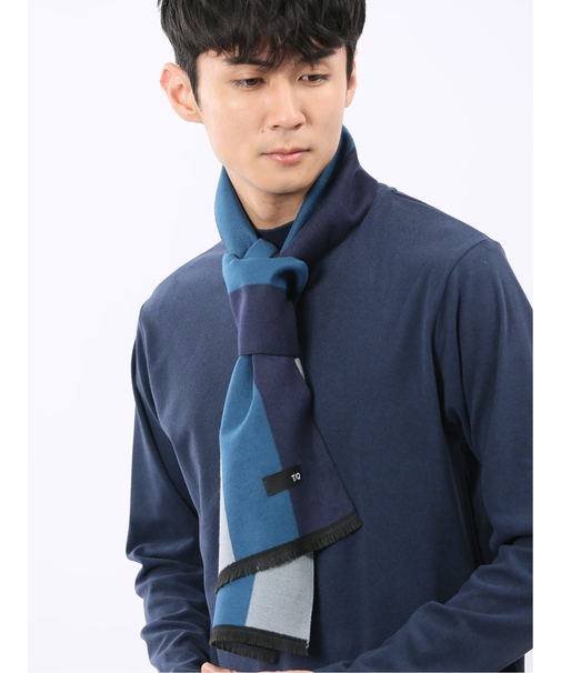 ジャガード ストライプ柄マフラー