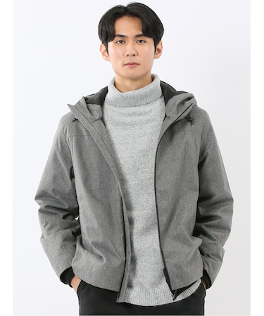 ALL WEATHER TEX ウール調 フーデット中綿ブルゾン