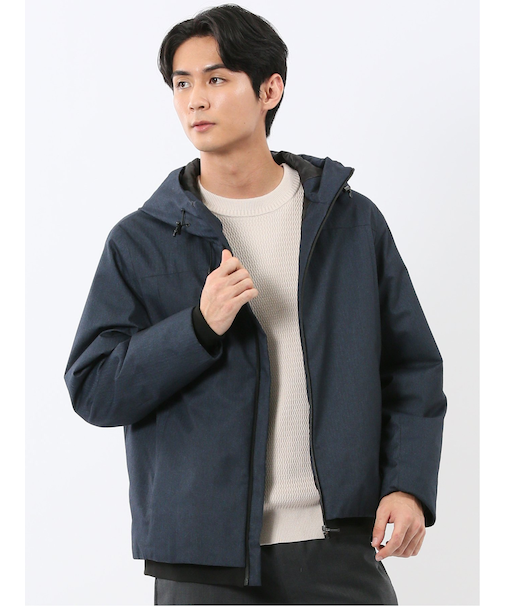 ALL WEATHER TEX ウール調 フーデット中綿ブルゾン