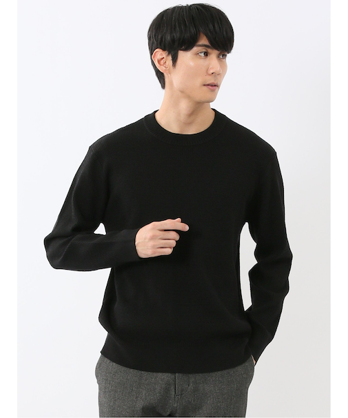 ウォッシャブル ストレッチ 鹿の子 クルーニット