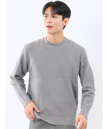 ウォッシャブル ストレッチ 鹿の子 クルーニット