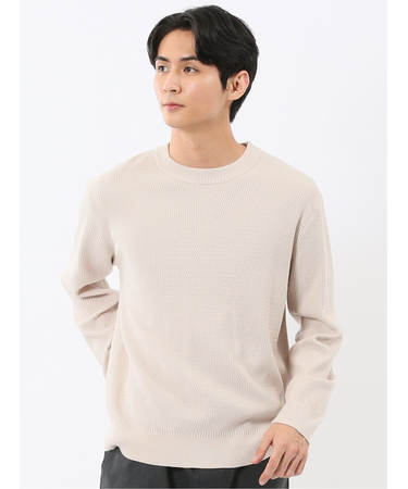 ウォッシャブル ストレッチ 鹿の子 クルーニット