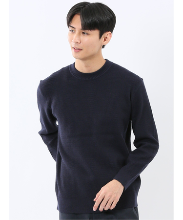 ウォッシャブル ストレッチ 鹿の子 クルーニット