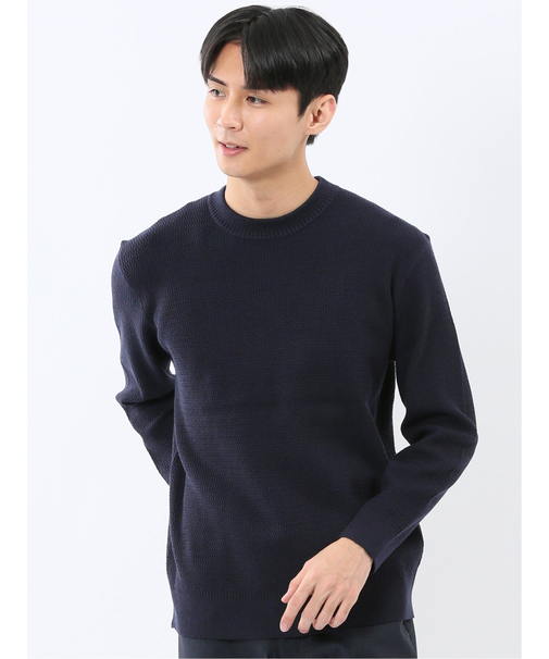 ウォッシャブル ストレッチ 鹿の子 クルーニット