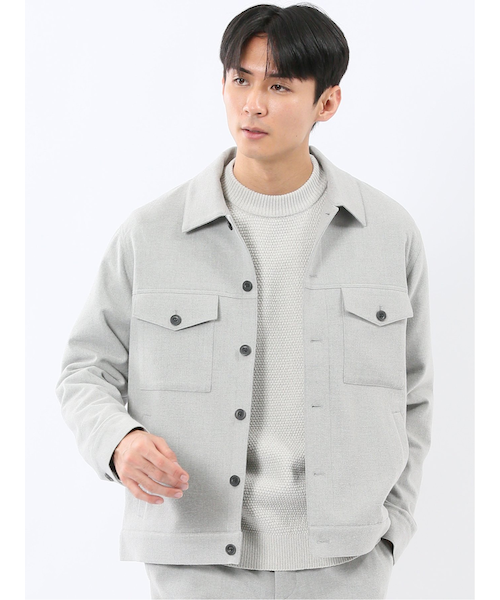 【NEW】タカキュー（TAKA−Q）/ツイルフランネル トラッカージャケット(セットアップ可能) ツイルフランネル トラッカージャケット(セットアップ可能