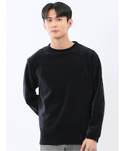 ストレッチ モールジャガード クルーネック長袖Tシャツ