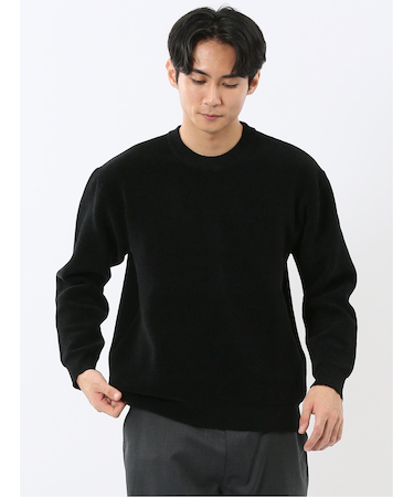 ウォッシャブル ストレッチ ベロア クルーニット