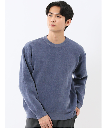 ウォッシャブル ストレッチ ベロア クルーニット