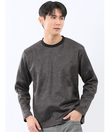 裏起毛ツイル クルーネック長袖Tシャツ