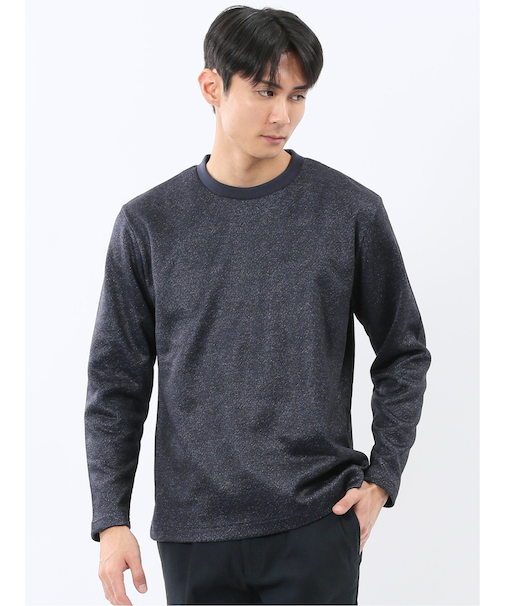 裏起毛ツイル クルーネック長袖Tシャツ