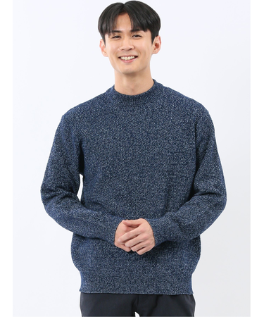 ウォッシャブル ストレッチ 鹿の子 モックネックニット