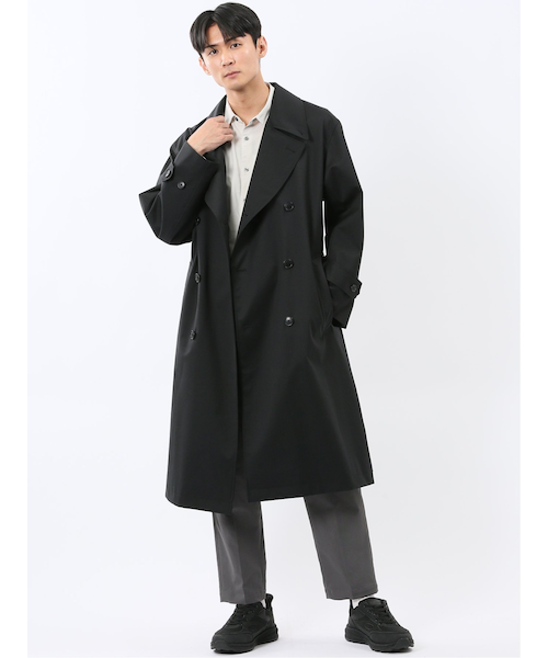NEO BASICS 防風 ウール混 ダブルトレンチコート｜タカキューの通販