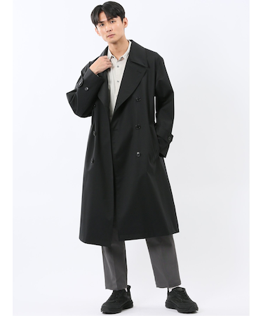 NEO BASICS 防風 ウール混 ダブルトレンチコート
