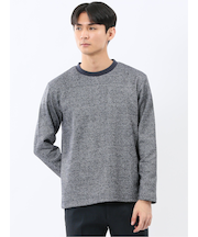 裏起毛ヘリンボン クルーネック長袖Tシャツ