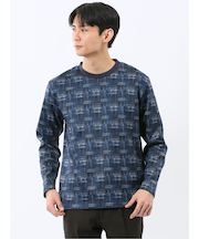 裏起毛チェック クルーネック長袖Tシャツ