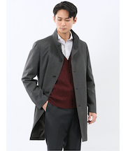 撥水 スタンドカラーコート カルゼグレー