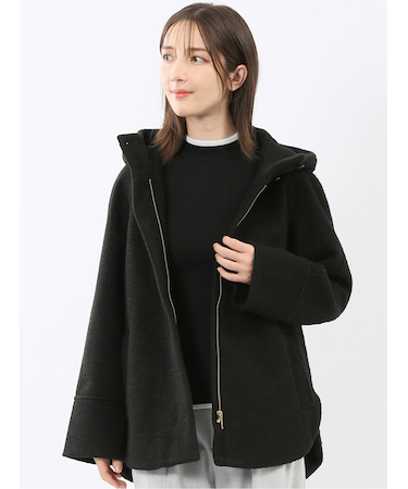 ハンドウォッシャブル フーデッド ショートコート