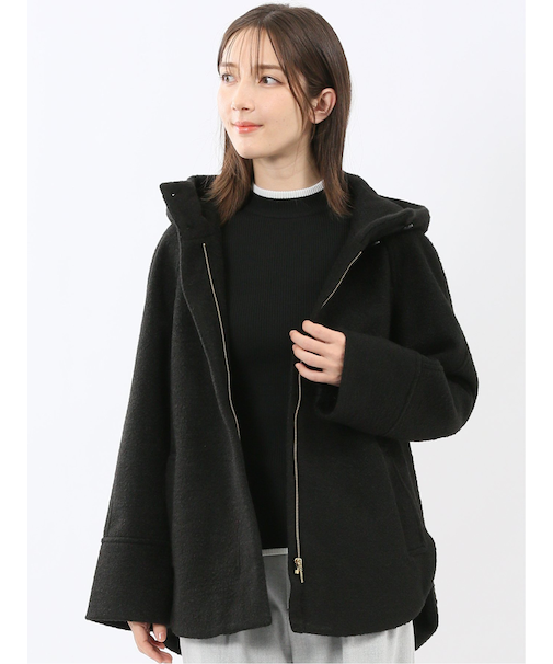 ハンドウォッシャブル フーデッド ショートコート