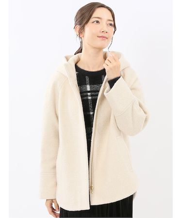 ハンドウォッシャブル フーデッド ショートコート