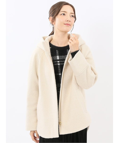 ハンドウォッシャブル フーデッド ショートコート