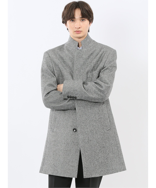 美品 abx カシミヤアンゴラ混ウールコート LL グレー ジャケット