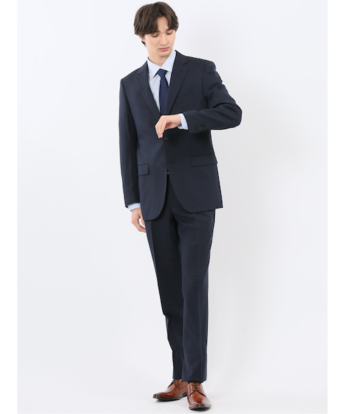 【美品】ORIHICA 2釦 ストレッチ 洗える◎スーツ 〈定価38,500円〉 アウトレット】洗える ストレッチスーツ 黒織柄チェック JOURNAL WOR