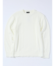 ハンドウォッシャブル モールケーブル編み クルーニット