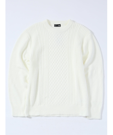 ハンドウォッシャブル モールケーブル編み クルーニット