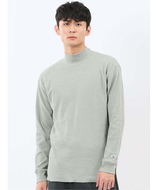 【WEB限定】KAITEKI+ ストレッチワッフル モックネック長袖Tシャツ