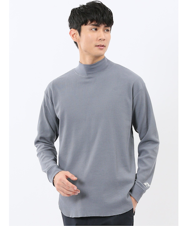 【WEB限定】KAITEKI+ ストレッチワッフル モックネック長袖Tシャツ