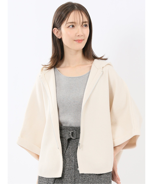 ウォッシャブル ポンチョ風 フードコーディガン｜タカキューの通販