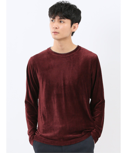 【WEB限定】CERONIAS ストレッチコール クルーネック長袖Tシャツ