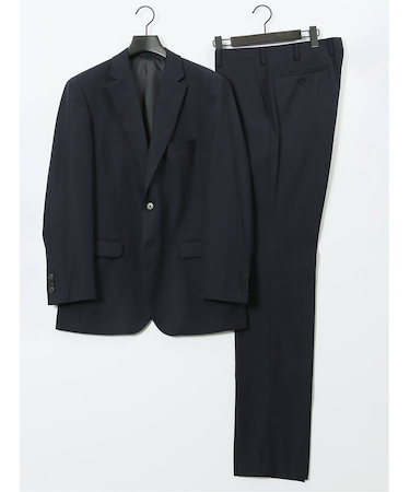 ストレッチウォッシャブル レギュラーフィット 2ボタン2ピーススーツ 組織紺