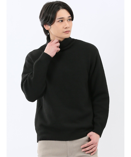 ハンドウォッシャブル ストレッチ 天竺 タートルニット｜タカキューの