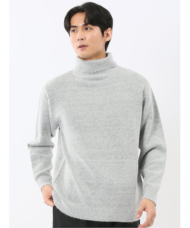 ハンドウォッシャブル ストレッチ 天竺 タートルニット