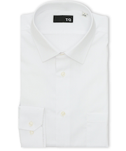 イージーアイロン NEWスタンダードフィット ショートワイドカラー長袖シャツ