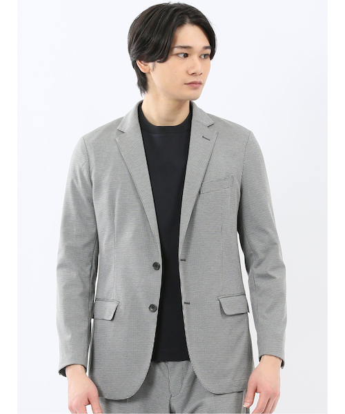 ストレッチポンチ スリムフィット 2ボタンジャケット ライトグレー