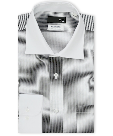 綿100% ノンアイロン NEWスタンダードフィット ワイドカラー長袖シャツ