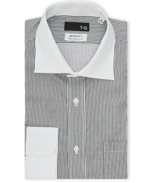 綿100% ノンアイロン NEWスタンダードフィット ワイドカラー長袖シャツ