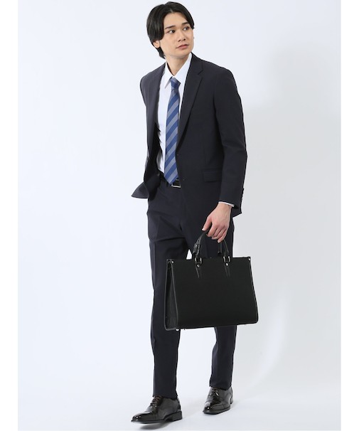 ストレッチウォッシャブル レギュラーフィット 2ボタン2ピース リクルートスーツ 紺無地