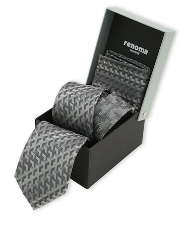 シルク ラインストーン付き ナロータイ&チーフセット