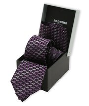 シルク ラインストーン付き ナロータイ&チーフセット