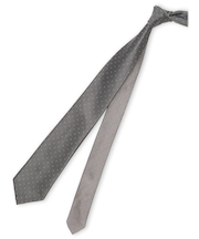 シルクサテン リバーシブル ナロータイ 7.5cm幅 ダークグレー×グレー