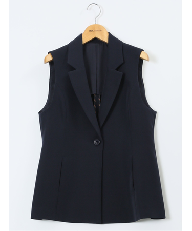 ダブルクロス ロングジレ 紺(セットアップ可能)